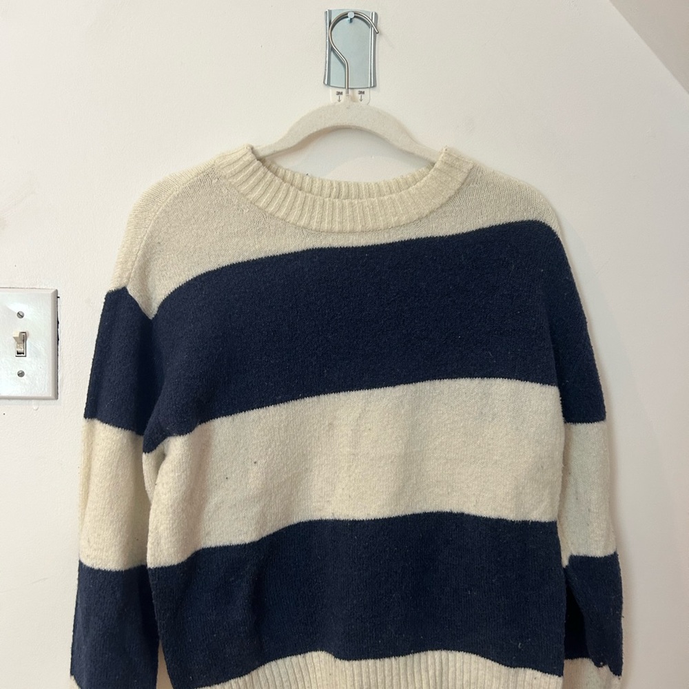 Striped Navy and Cream Sweater